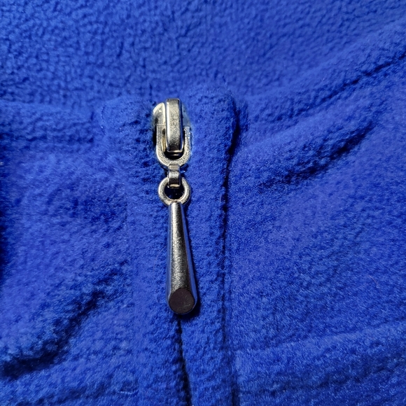 Women's Blue Full Zip Fleece Jacket With Stand-Up Collar - Picture 5 of 10